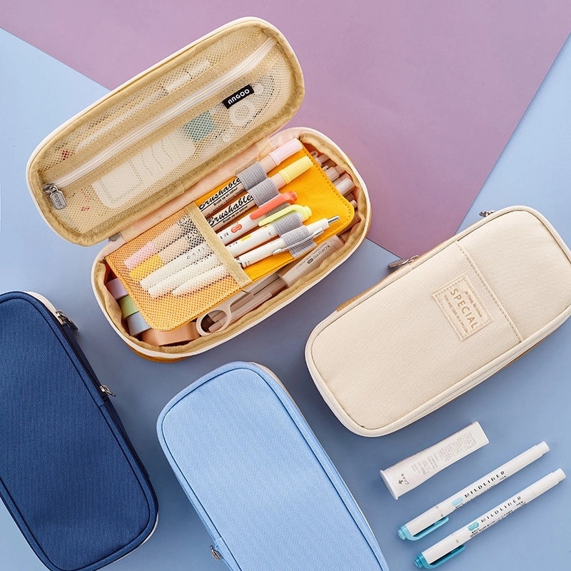 Angoo Japanese Korean Style Macaron Color Large Capacity Upgrade Pencil Case Stationery Box|文具用品