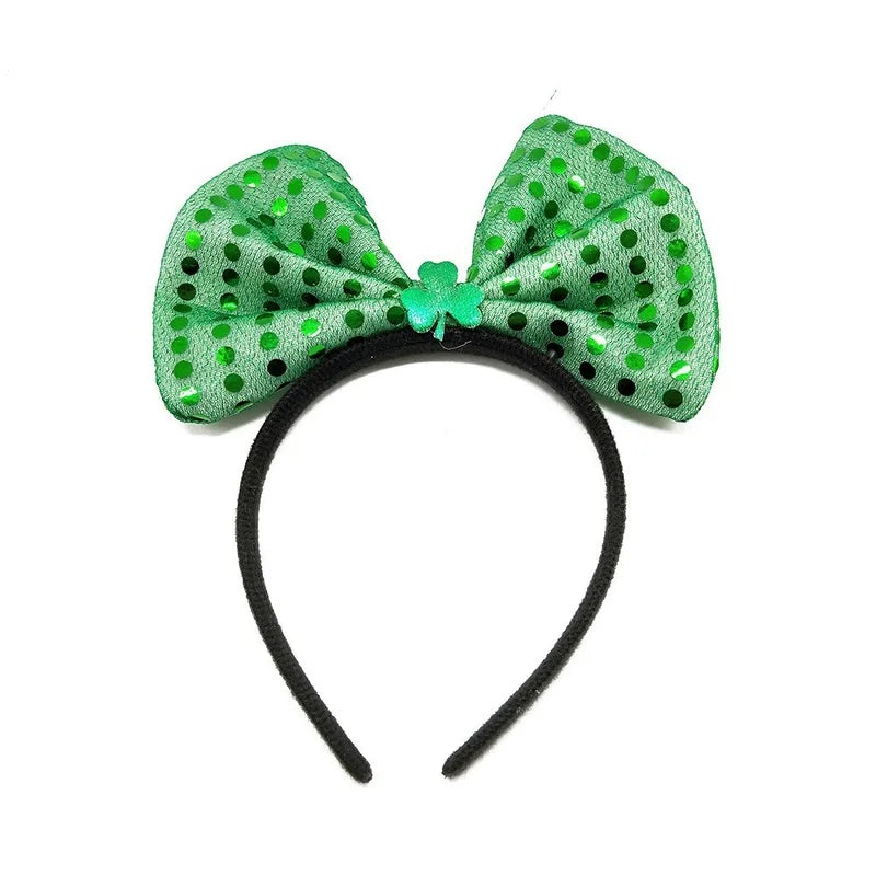 St. Patrick's Day Shamrock Bow Hairband Party Costume Accessory Plastic Hair Band 1 Piece|Hair Accessories