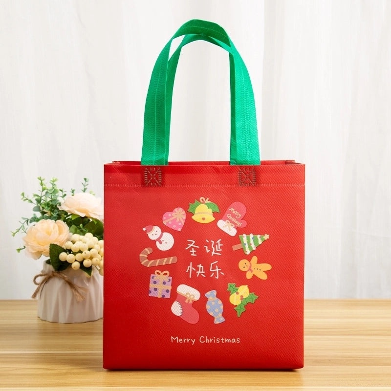Christmas Cute Santa Claus and Christmas Tree Nonwoven Gift Bags for Party Festival|Holiday Party Supplies