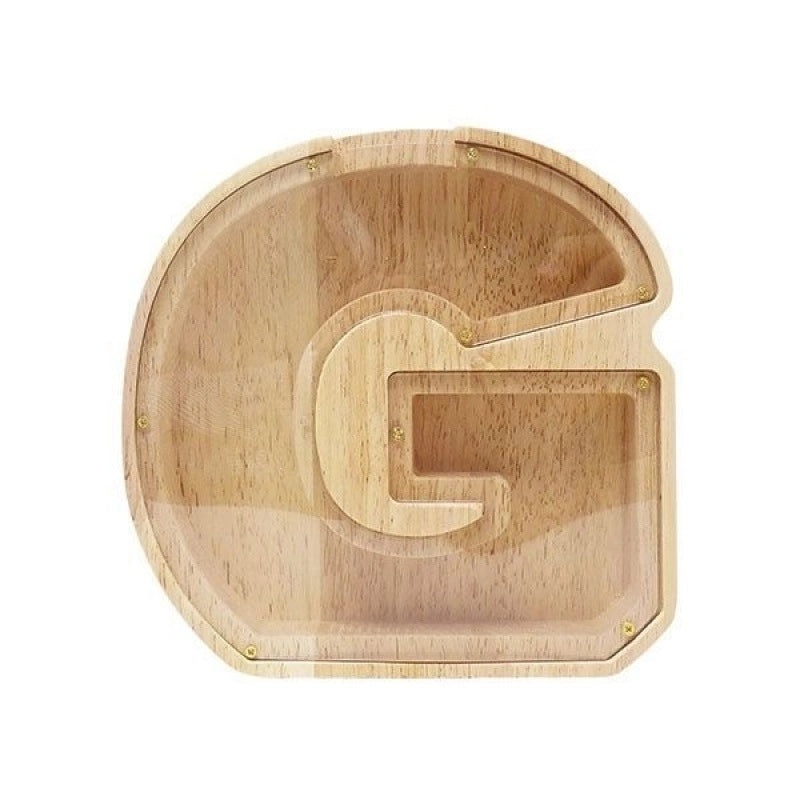 Personalized Wooden English Letter Piggy Bank Coin Cash Box|Home Decor & Storage