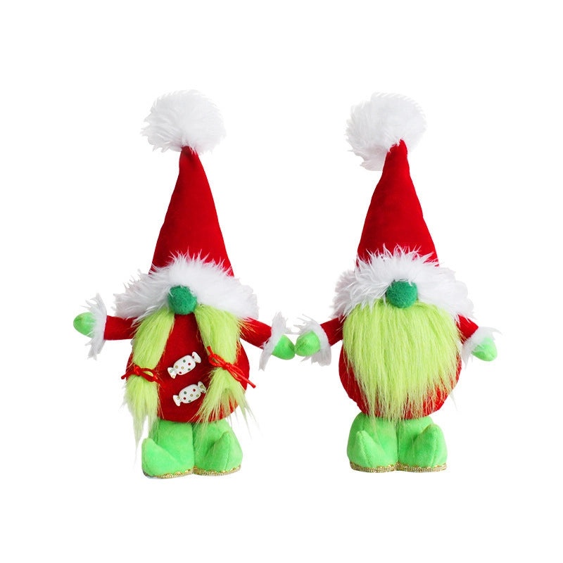 Faceless Green-Haired Monster Elf Doll Standing Figurine Cute Dwarf Decoration|Home Decor Collectibles
