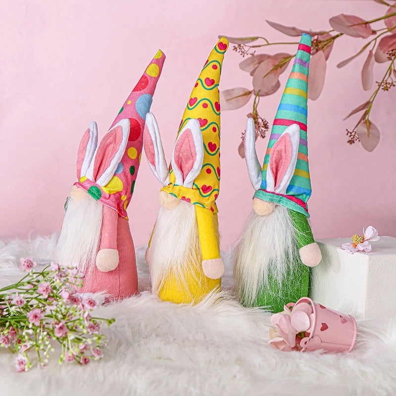 Colorful Easter Bunny Hat Gnome Doll Ornament|Home Decor & Seasonal Decorations