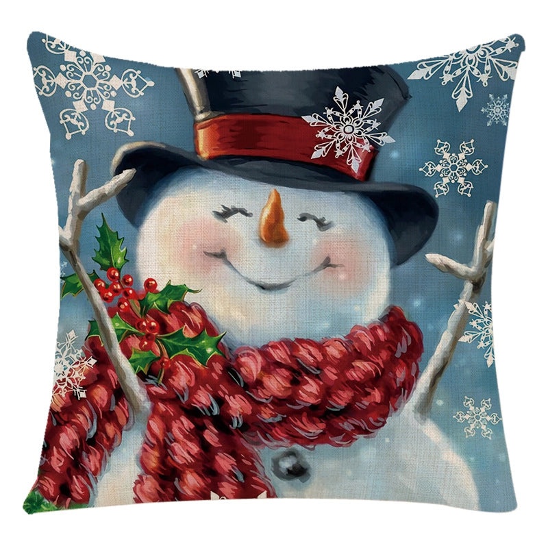 Christmas Santa Snowman Decorative Pillow Covers | Home Decor