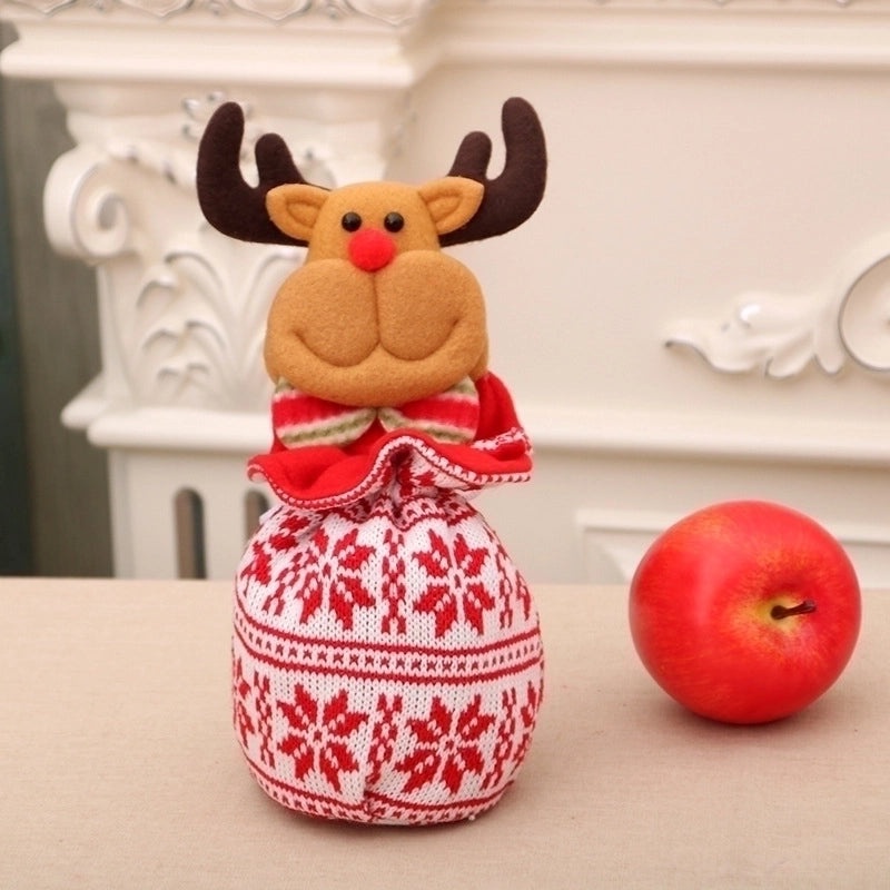 Christmas Kids Gift Knitted Apple Bag Candy Holder for Christmas Eve | Holiday Gift Bags