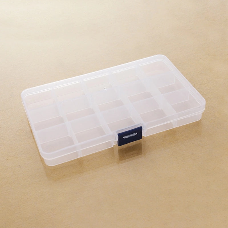 15-Compartment Clear Plastic Jewelry Organizer Box | Jewelry Storage & Organization