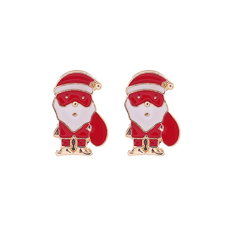 Christmas Cute Minimalist Alloy Christmas Tree Santa Claus Snowman Party Festival Decoration|Holiday Jewelry Accessories