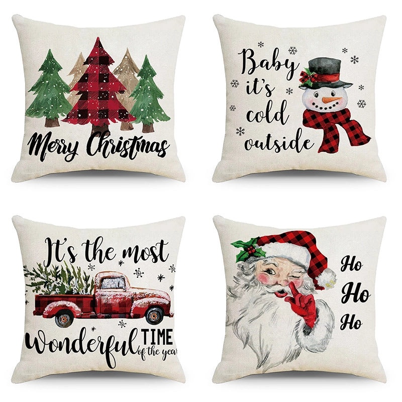 Festive Christmas Stripe Snowflake Pillow Covers | Home Decor & Living Room Accessories