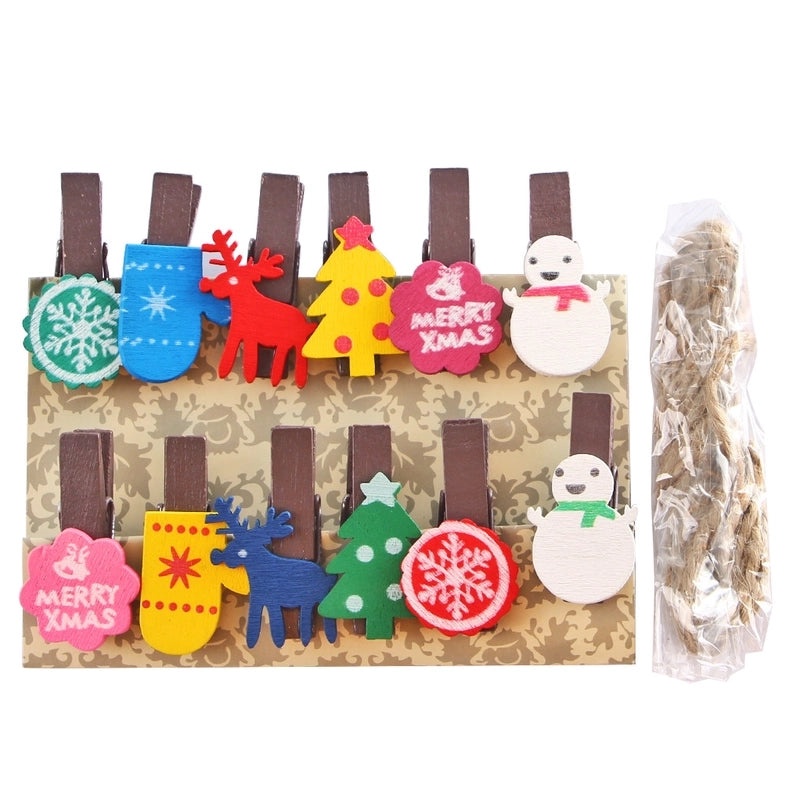 Festive Wooden Christmas Photo Clip for Pictures 1 Piece | Home Decor Accessories
