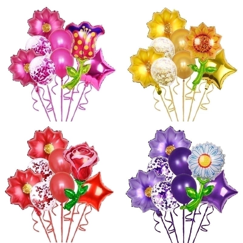 Birthday Rose and Daisy Flower Aluminum Foil Balloon for Party Decorations|Party Supplies Balloons