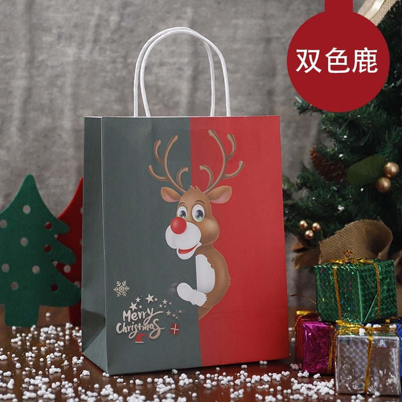 Christmas Cute Santa Claus Christmas Tree Kraft Paper Gift Bags for Party Festival Wrapping|Gift Wrapping Supplies