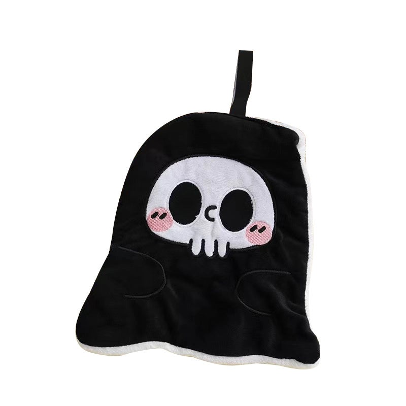 Halloween Cartoon Hanging Hand Towel for Kids Small Tower Skull Bat Design|Home & Kitchen > Bath > Bath Towels