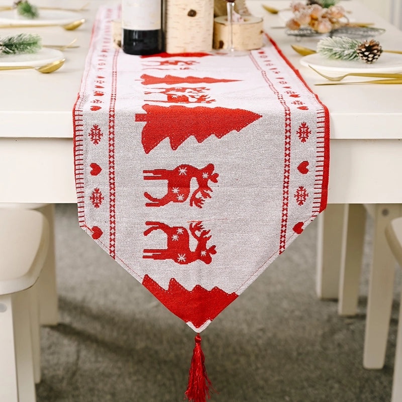 Festive Knitted Christmas Table Runner Cozy Holiday Table Decoration|Home Decor