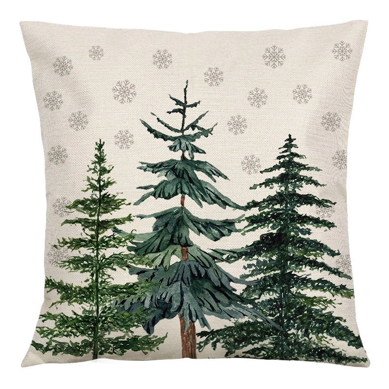 Christmas Tree Letter Linen Pillow Covers|Home Decor Pillows