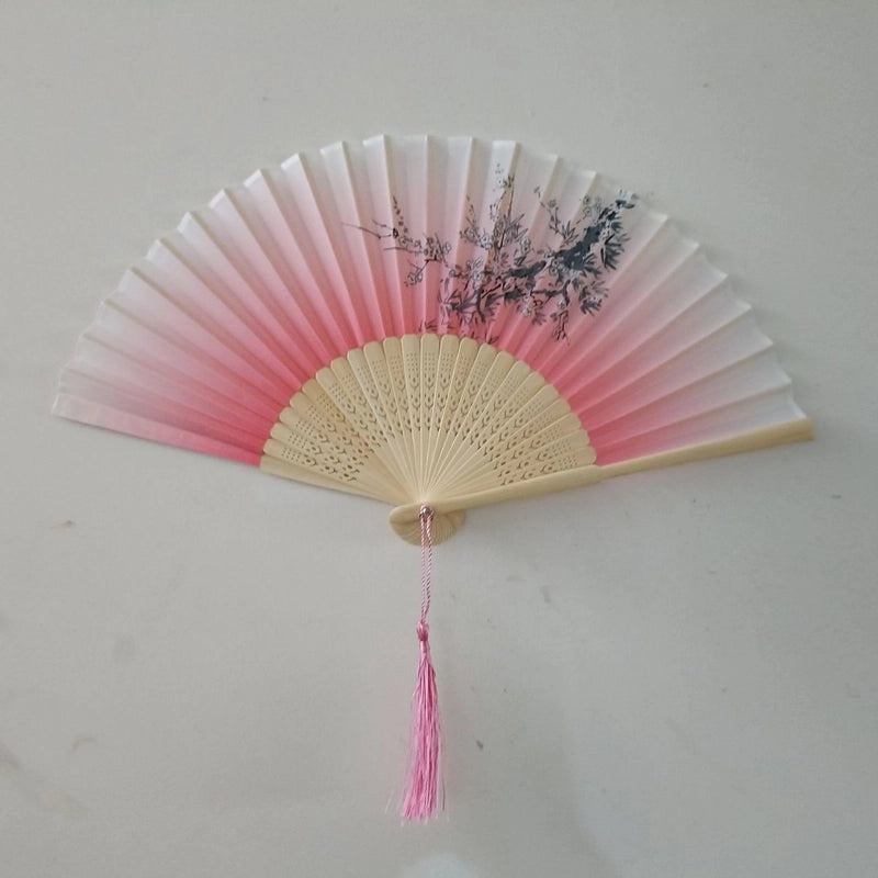 Elegant Chinoiserie Floral Bamboo Fans with Classic Heating Design | Home Decor Fans