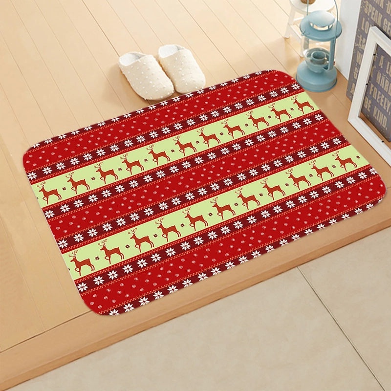 Festive Santa Claus Flannel Floor Mat for Holiday Decor|Home Decor