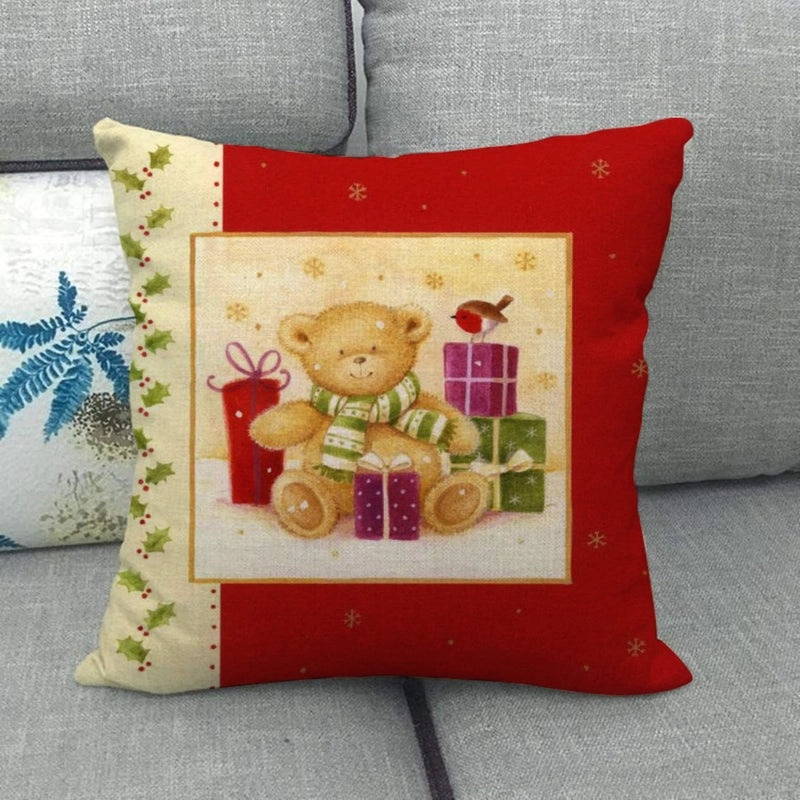 Festive Cartoon Linen Pillow Covers for Couch & Sofa|Home Decor & Pillows