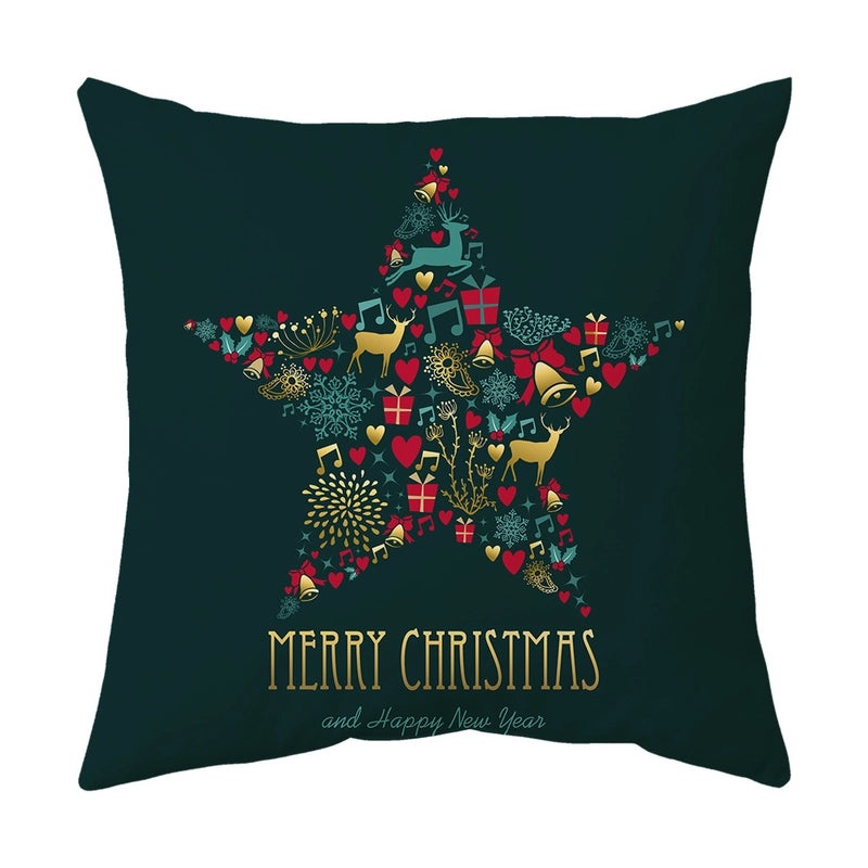 Christmas Tree Santa Elk Holiday Polyester Pillow Covers|Home Decor Pillows