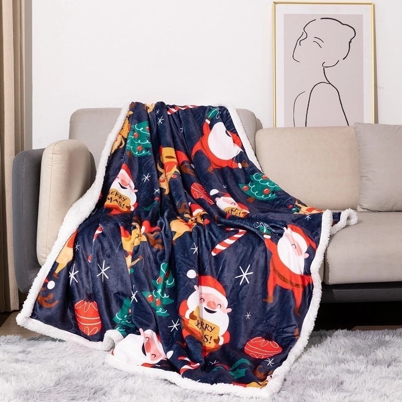 Cozy Christmas Reindeer Polyester Throw Blanket for Couch and Sofa Decor | Home & Living Textiles