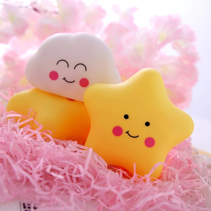 Cartoon Cloud and Star Vinyl Night Light for Indoor Use | Home Decor Lighting