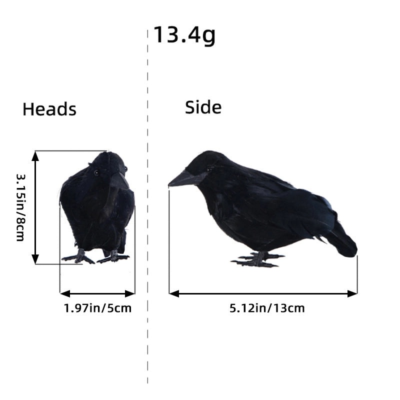 Halloween Decorative Bird Ornament with Feathers Plastic and Iron for Home Decor|Home Decorations