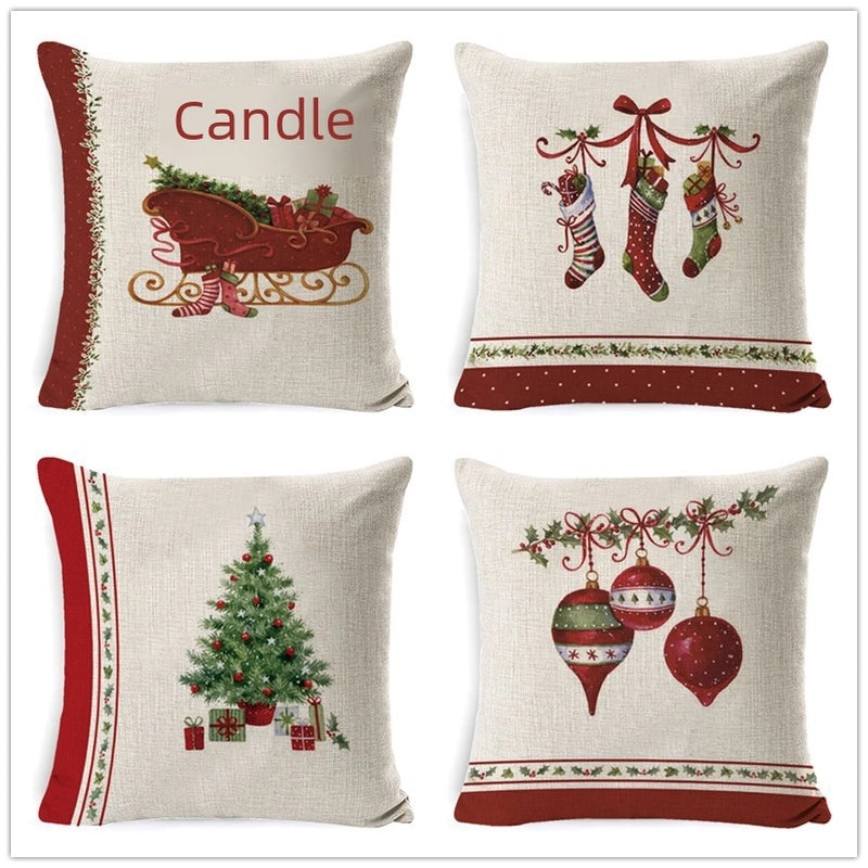 Christmas Geometric Snowflake Cartoon Cushion Cover for Couch Sofa | Home Decor & Cushions