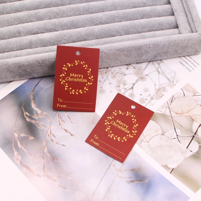 100 PCS Minimalist Christmas Color Block Jewelry Display Cards|Jewelry Packaging & Display