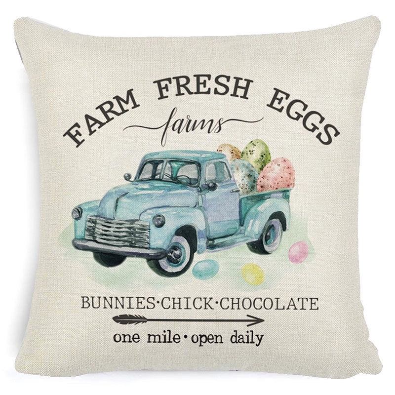 Easter Minimalist Rabbit Linen Throw Pillow Cover for Couch Sofa Decor|Home Decor & Pillows