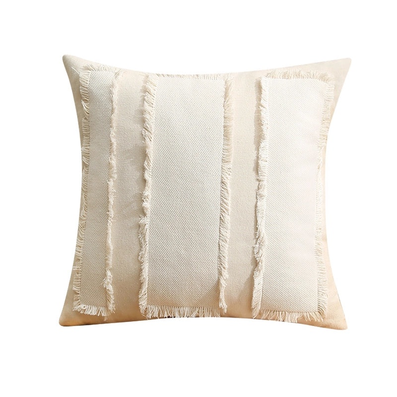 Casual Pastoral Stripe and Solid Color Polyester Pillow Covers | Home Decor & Bedding