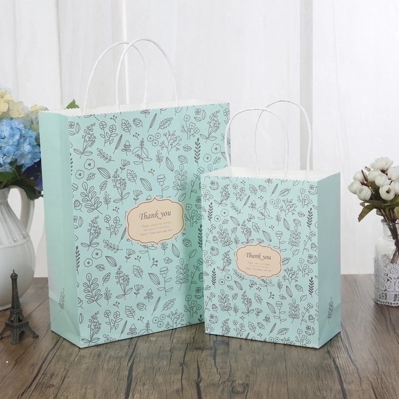Thanksgiving Floral Paper Gift Bags with Rustic Pastoral Design|Gift Bags