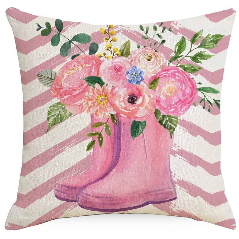 Rustic Floral Linen Pillow Covers | Home Decor & Bedding