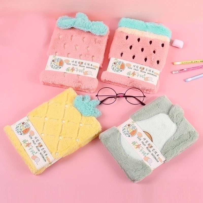 Cute Fruit Plush A5 Handheld Diary Notepad 1 Piece | Stationery & Journals