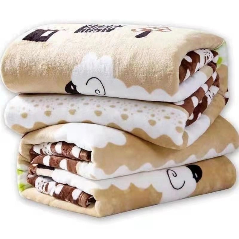 Faleirong Thickened Coral Fleece Children's Air Conditioning Blanket Cozy Lunch Break Throw | Home Textiles & Bedding