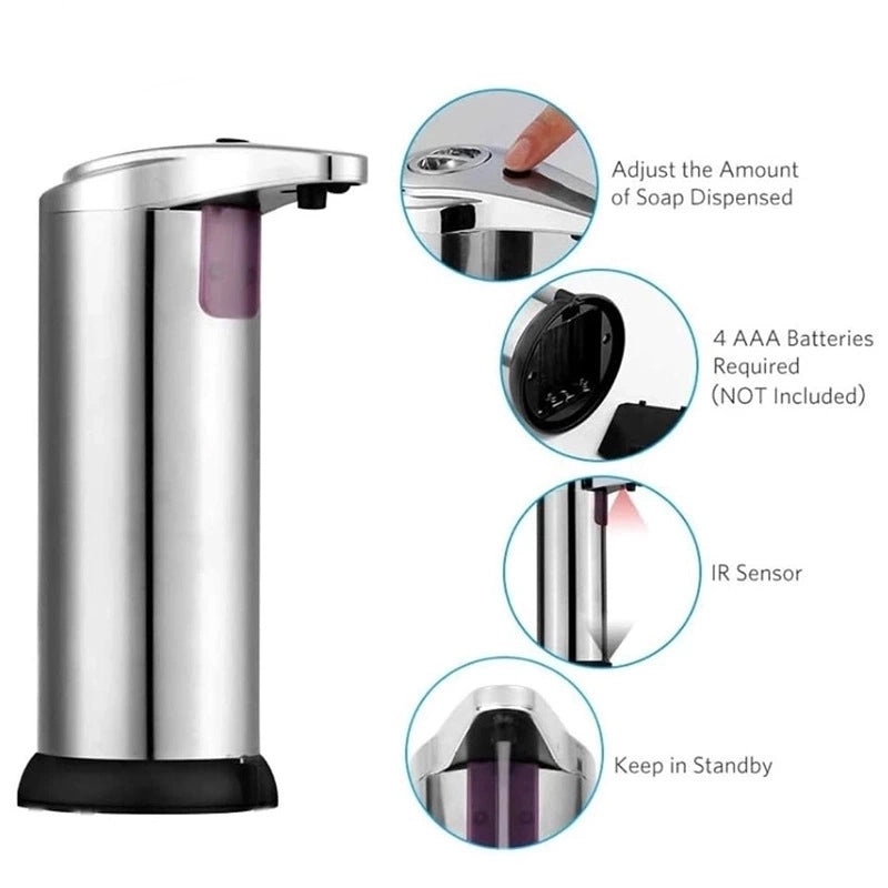 Minimalist Solid Color Stainless Steel Soap Dispenser for Bathroom and Kitchen|Home & Kitchen Accessories