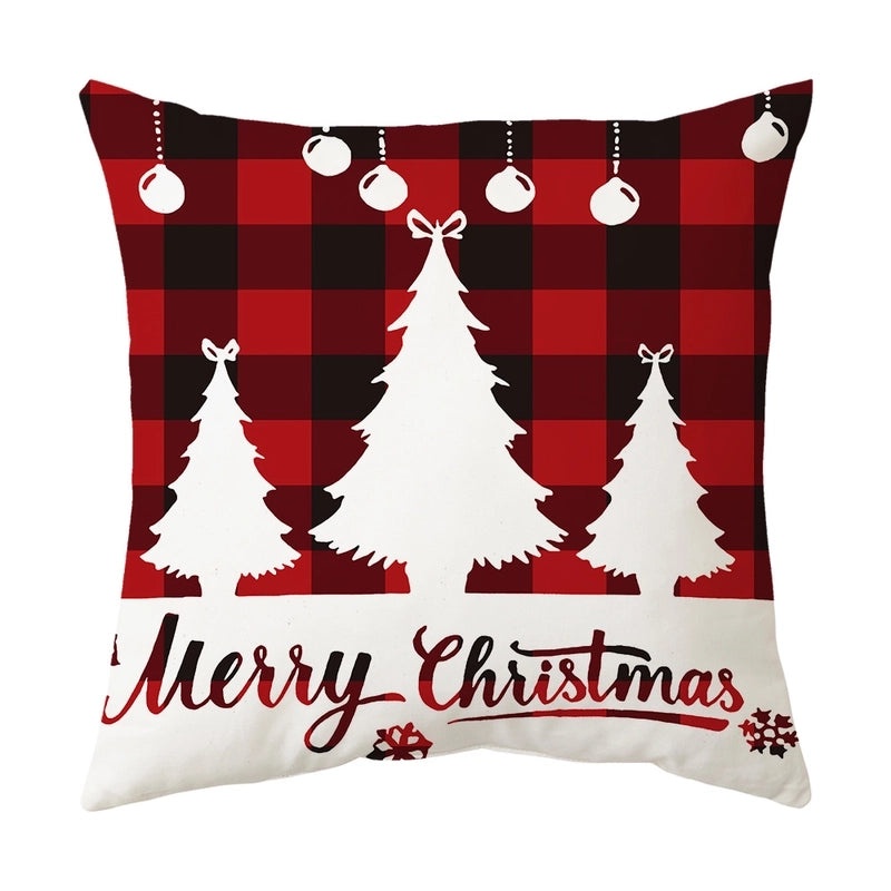Festive Christmas Tree Snowflake Elk Plush Cushion Covers for Home Decor|Home Decor & Accessories