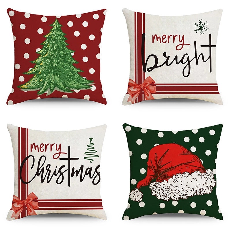 Christmas Holiday Pillow Cover Set for Sofa Home Decor|Home Decor & Living Room Accessories