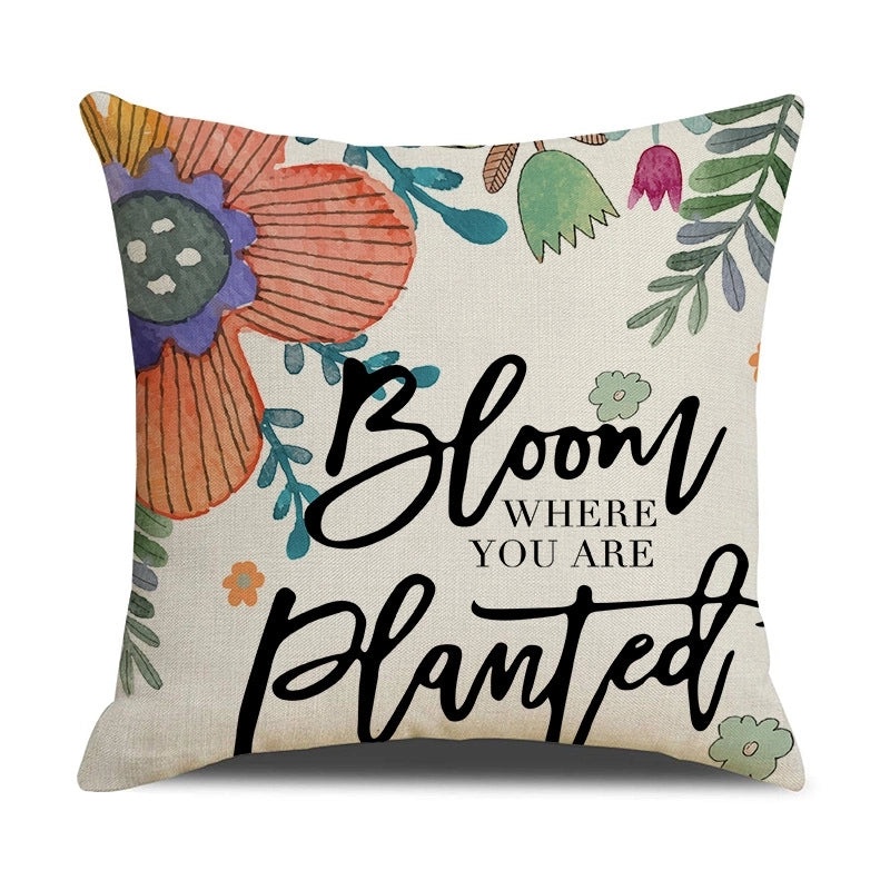 Colorful Letter Linen Pillow Covers Minimalist Design | Home Decor & Bedding