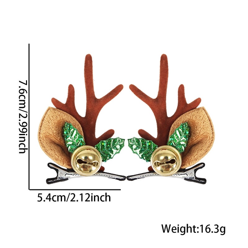Festive Cartoon Reindeer Antler Hairpin Plastic Christmas Party Accessory|Holiday Party Accessories