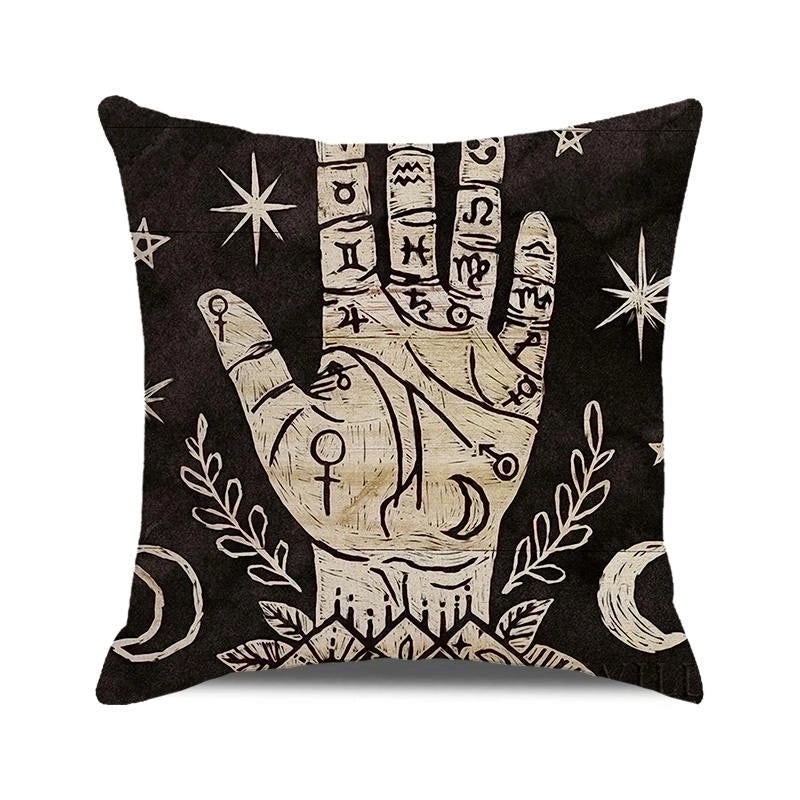 Halloween Skull Cotton Pillow Covers Retro Punk Style for Couch Sofa Decor|Home Decor & Pillows