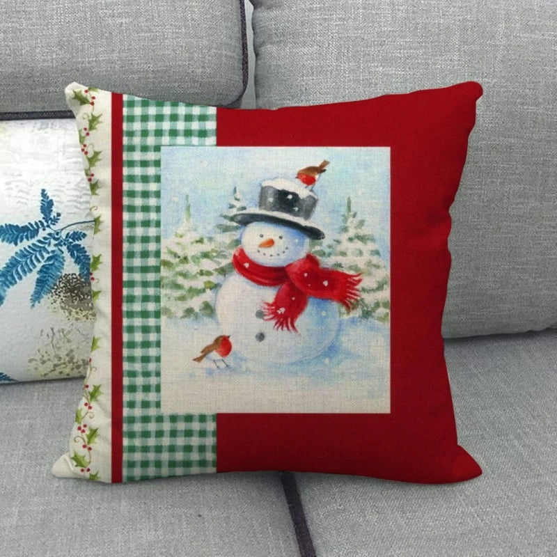 Festive Cartoon Linen Pillow Covers for Couch & Sofa|Home Decor & Pillows