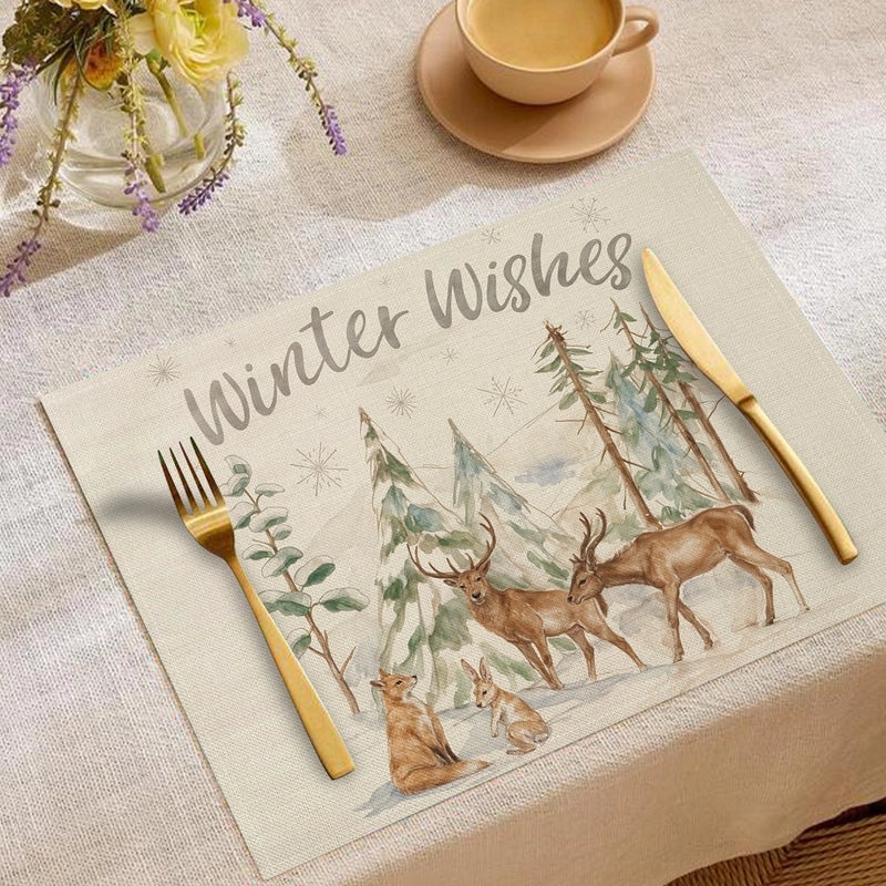 Minimalist Christmas Tree Placemat for Holiday Dining|Home Decor & Tableware