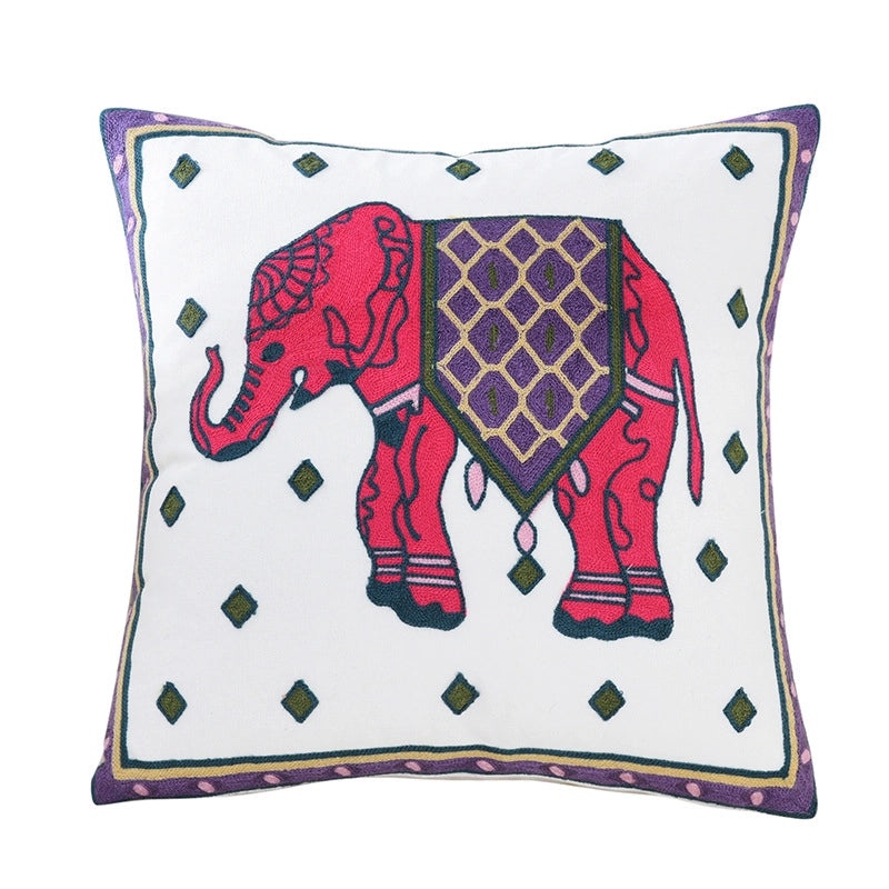 Cotton Embroidered Floral Cushion Cover for Sofa and Bedside Soft Decorative Pillow Case|Home Decor