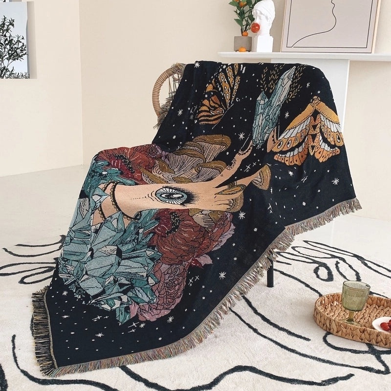 Floral Butterfly Cozy Cotton Throw Blanket|Home Decor & Bedding