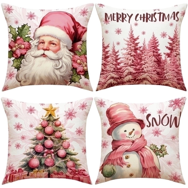 Christmas Holiday Linen Pillow Covers for Couch & Sofa | Home Decor