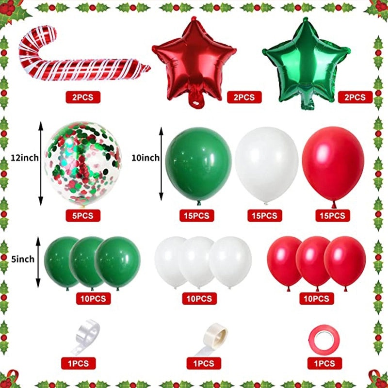 Minimalist Christmas Color Block Balloons in Aluminum Film for Holiday Decor|Christmas Decorations