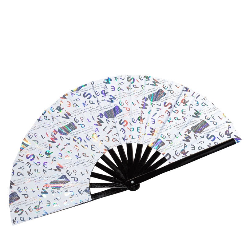 33cm Reflective Bamboo Folding Fan for Party & Kung Fu | Fans & Handheld Cooling Accessories