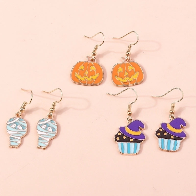 Halloween Pumpkin Alloy Dangle Earrings Cute Party Jewelry | Halloween Jewelry
