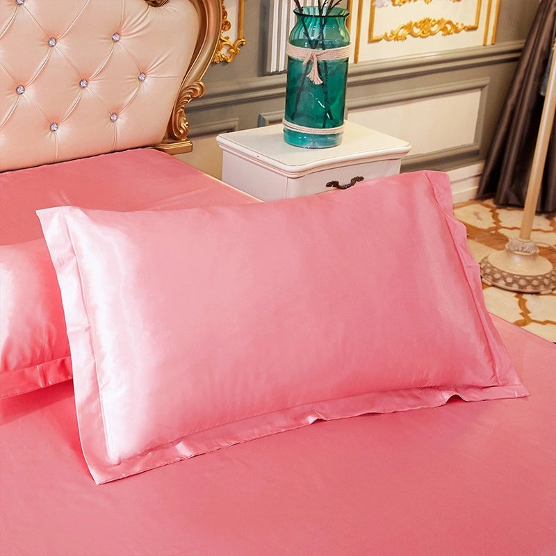 Solid Color Silk Pillowcase Single Satin Ice Silk Pillowcase | Home Textiles & Bedding