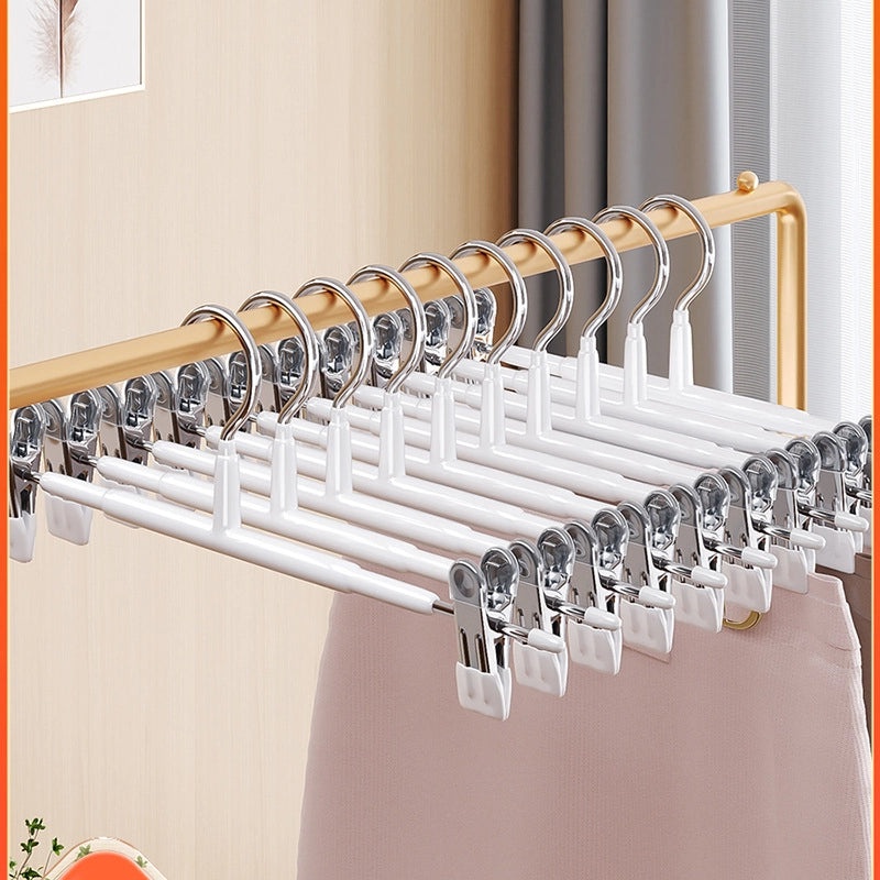 10 Pieces Stainless Steel Non-slip Pants Hangers for Household Clothes Storage and Drying | Home & Kitchen Storage