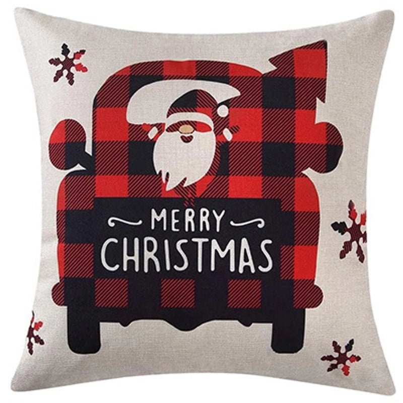 Festive Christmas Tree Cotton Linen Pillow Covers for Sofa and Couch | Home Decor & Pillows