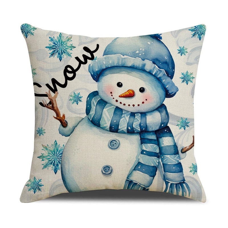 Christmas Holiday Santa Linen Pillow Covers for Couch Sofa Decorations|Home Decor & Seasonal Accessories